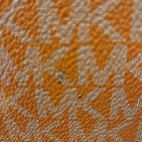 3469 Large Michael Kors Tote Bag in Orange and Tan MK Print. - Picture 10 of 11